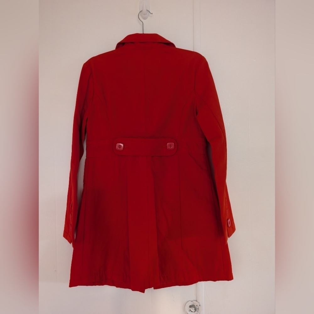 Tara Jarmon Vibrant Red Trench Coat NWOT - Picture 4 of 12